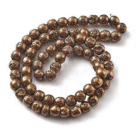Electroplated Natural Lava Rock Beads Strands X-G-A251-B01-01A-1