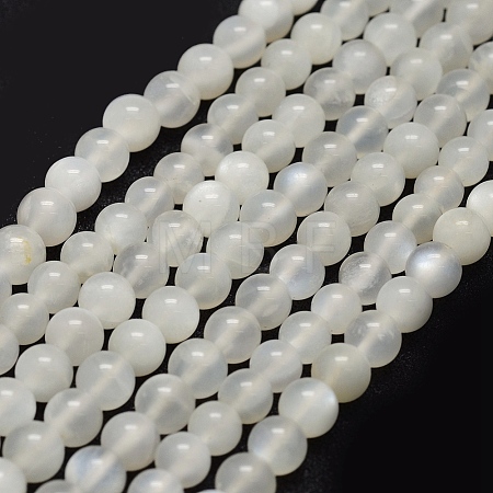 Natural White Moonstone Beads Strands G-P335-04-6mm-1