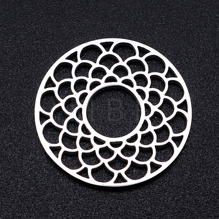 Tarnish Resistant 201 Stainless Steel Filigree Joiners Links STAS-S105-JN918-1-1