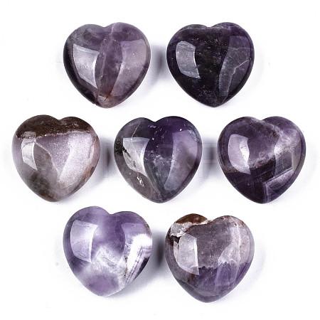 Natural Amethyst Heart Palm Stone X-G-S330-13A-1