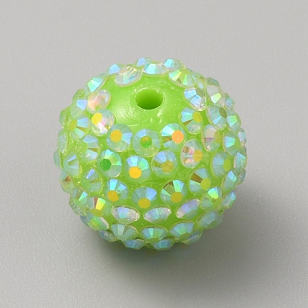 Chunky Resin Rhinestone Bubblegum Ball Beads RESI-CJC0025-02C-1