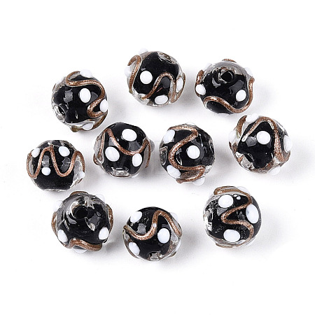 Handmade Gold Sand Lampwork Beads LAMP-N038-01A-1