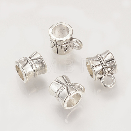 Tibetan Style Alloy Tube Bails X-TIBE-R300-02AS-LF-1