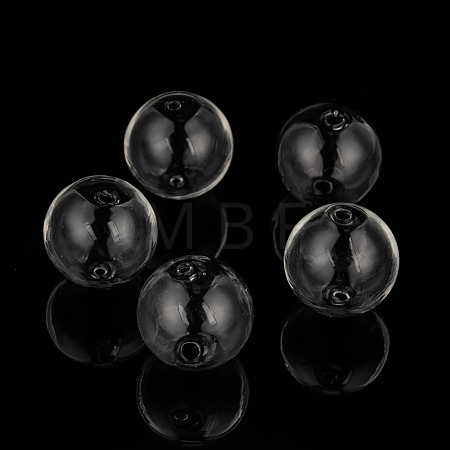 Handmade Two Holes Blown Glass Globe Beads DH017J-1-1