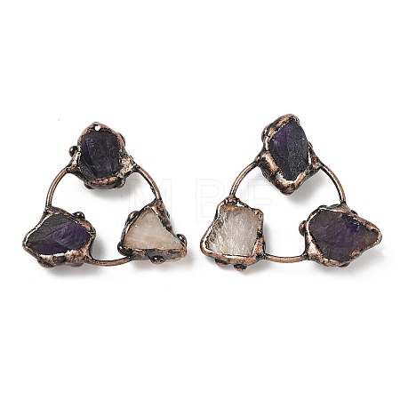 Natural Amethyst & Citrine Triangle Cabochons G-H332-04R-1