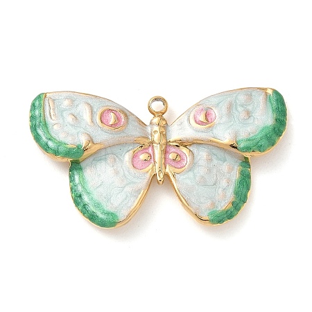 304 Stainless Steel Enamel Pendants STAS-H483-41B-G-1