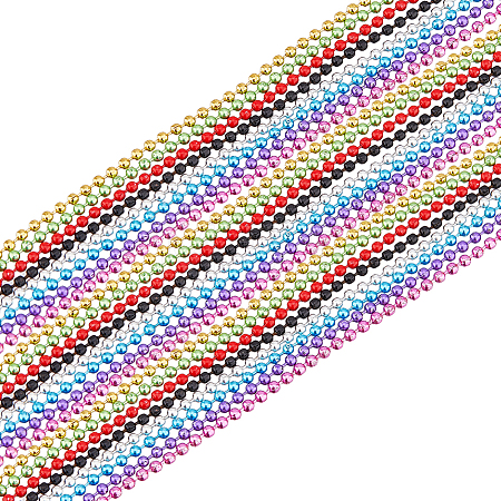 24Pcs 8 Colors Iron Round Ball Chains CH-FH0001-01-1