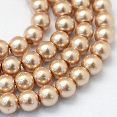 Baking Paint Pearlized Glass Pearl Round Bead Strands X-HY-Q003-6mm-11-1