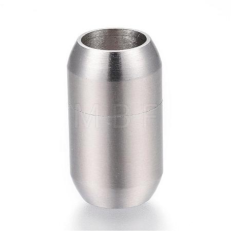 Tarnish Resistant 304 Stainless Steel Magnetic Clasps with Glue-in Ends STAS-G101-34P-1