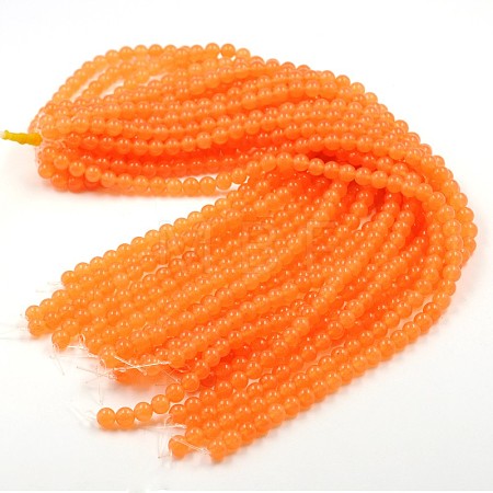 Dyed Natural White Jade Round Bead Strands G-J268-8mm-05-1