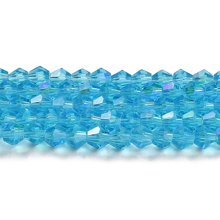 Transparent Electroplate Glass Beads Strands GLAA-F029-2mm-D19-1