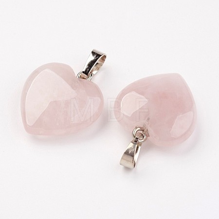 Natural Rose Quartz Pendants G-G956-B05-FF-1