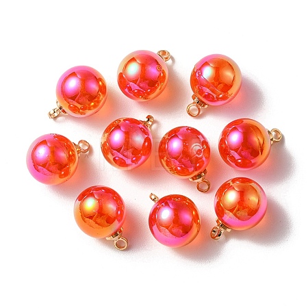 10Pcs UV Plating Acrylic Pendants FIND-YW0002-05D-1