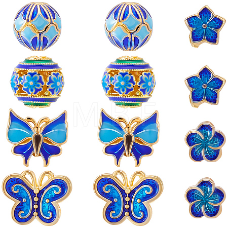 12Pcs 12 Styles Handmade Cloisonne Beads CLB-BBC0001-01-1