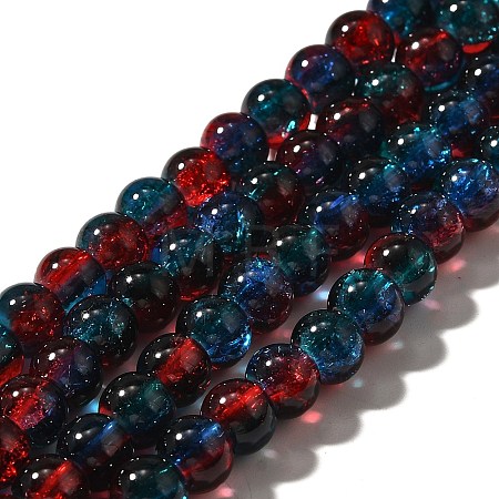 Crackle Glass Beads Strands X-CCG-C002-6mm-10-1