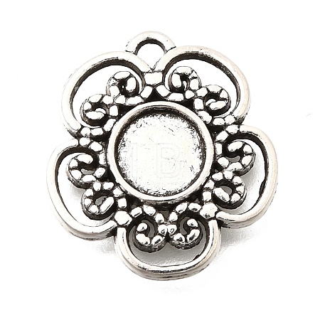 Tibetan Style Alloy Pendant Cabochon Settings for Enamel FIND-D042-09A-AS-1