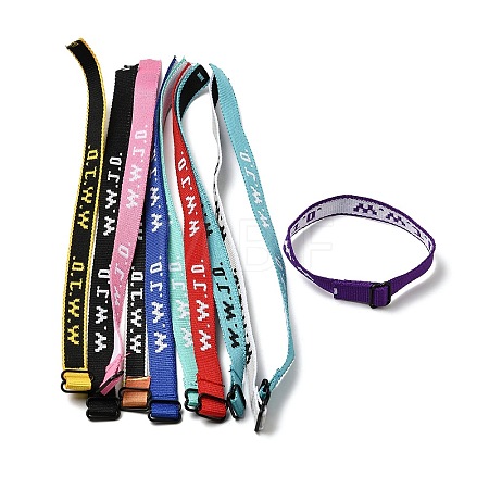Word WWJD Polyester Adjustable String Bracelets BJEW-K300-01-1