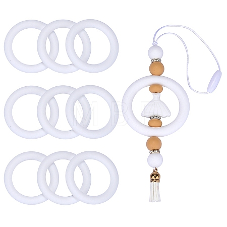 9Pcs Ring Food Grade Eco-Friendly Silicone Focal Beads JX895B-1