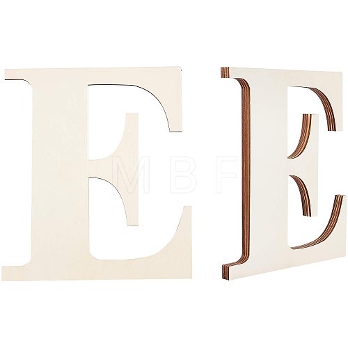 Letter E Shape Unfinished Wood Slices DIY-GA0001-13-1