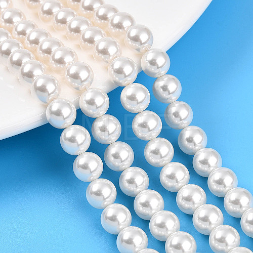 Baking Painted Pearlized Glass Pearl Bead Strands HY-N002-8mm-A11-1