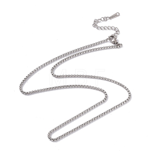 201 Stainless Steel Box Chain Necklace for Men Women NJEW-P268-A28-1X5-1