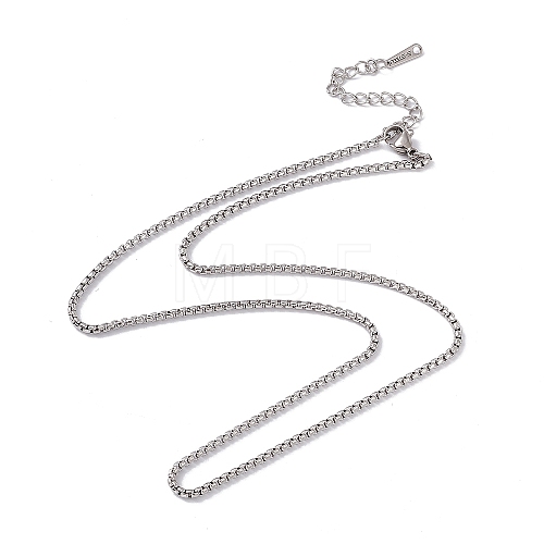 Non-Tarnish 201 Stainless Steel Box Chain Necklace for Men Women NJEW-P268-A28-1X5-1