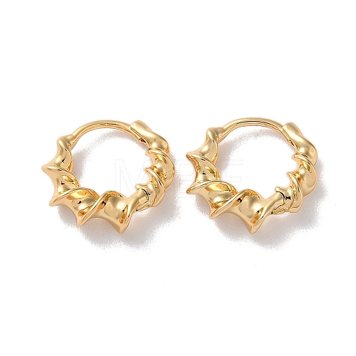 Twist Ring Brass Hoop Earrings for Women EJEW-B056-17G-1