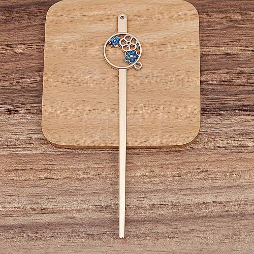 Ancient Style Alloy with Enamel Hair Stick Finding PW-WG8EAAB-03-1