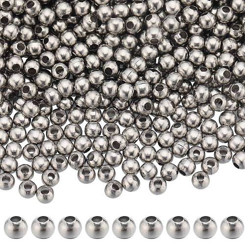 SUNNYCLUE 304 Stainless Steel Round Seamed Beads STAS-SC0006-95B-1