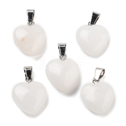 Natural White Jade Charms HEAR-PW0001-057-03-1