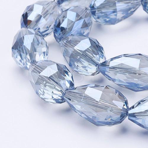 Electroplate Glass Beads Strands EGLA-E049-PL02-1