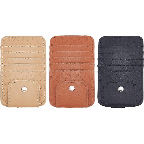 SUPERFINDINGS 3Pcs 3 Colors Imitation Leather Car Sun Visor Organizers AJEW-FH0002-74-1