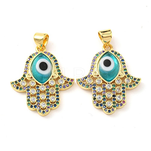 Brass Cubic Zirconia Pendants KK-K338-02G-01-1