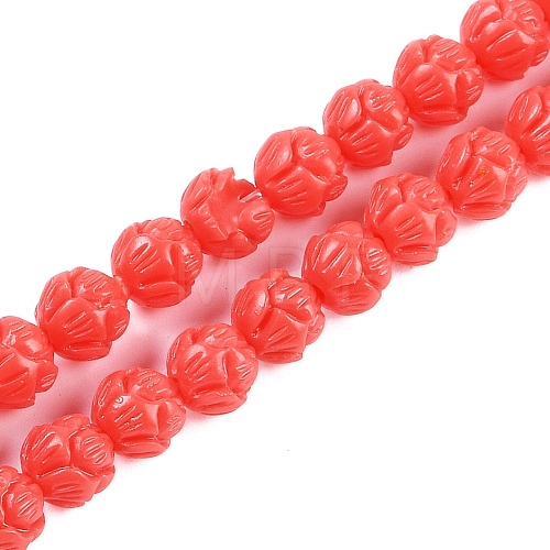 Synthetic Coral Carved Beads Strands CORA-C003-01C-1