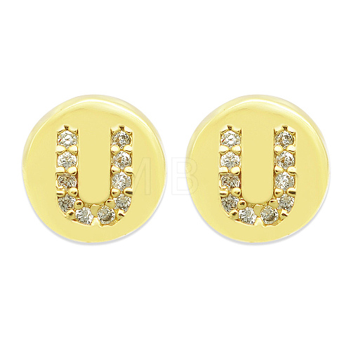 Brass Micro Pave Clear Cubic Zirconia Beads KK-T030-LA843-UX3-1