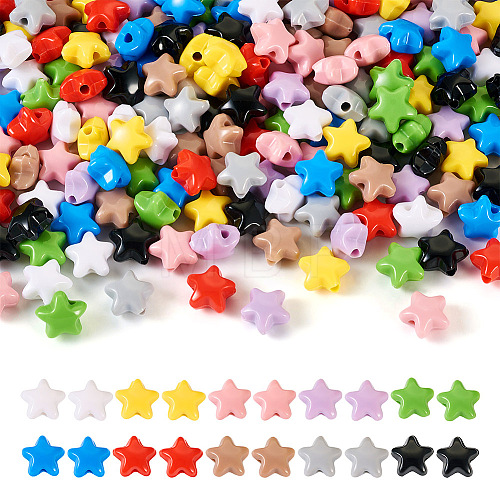 200Pcs 10 Colors Opaque Acrylic Beads OACR-TA0001-42-1