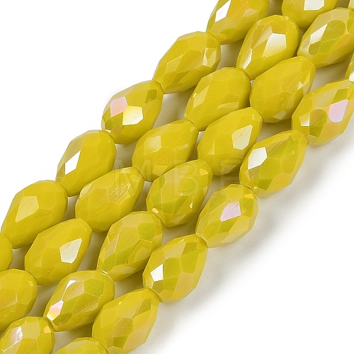 Opaque Solid Color Electroplate Glass Beads Strands EGLA-N013-P4mm-B06-1