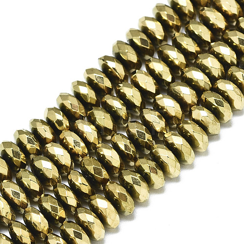 Electroplate Non-magnetic Synthetic Hematite Beads Strands G-S352-50-1