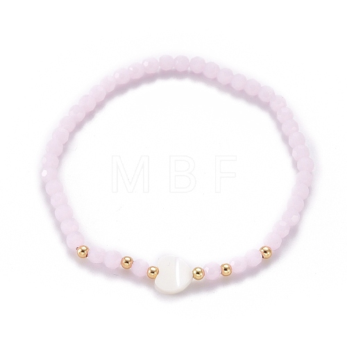 Faceted Glass Beaded Stretch Bracelets BJEW-JB05485-01-1