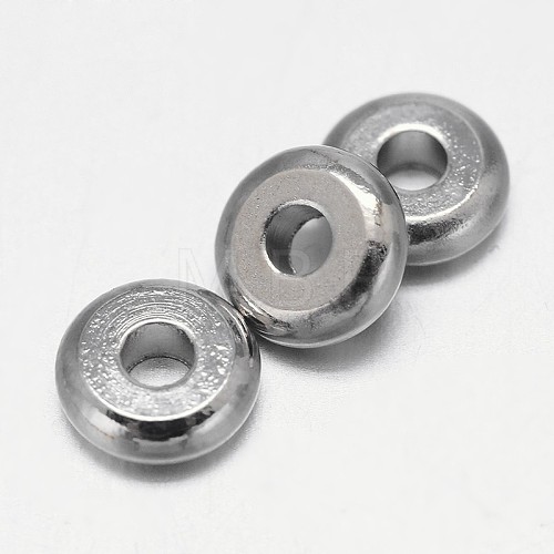 Flat Round Brass Spacer Beads KK-L106C-01P-1