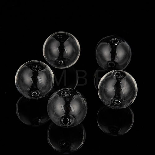 Handmade Two Holes Blown Glass Globe Beads DH017J-1-1