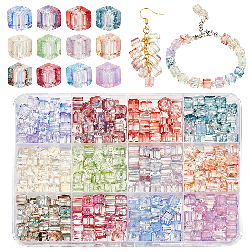   420pcs 12 Color Transparent Baking Paint Glass Beads GLAA-PH0003-11-1
