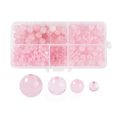 340Pcs 4 Sizes Natural Rose Quartz Beads Strands G-LS0001-13-1