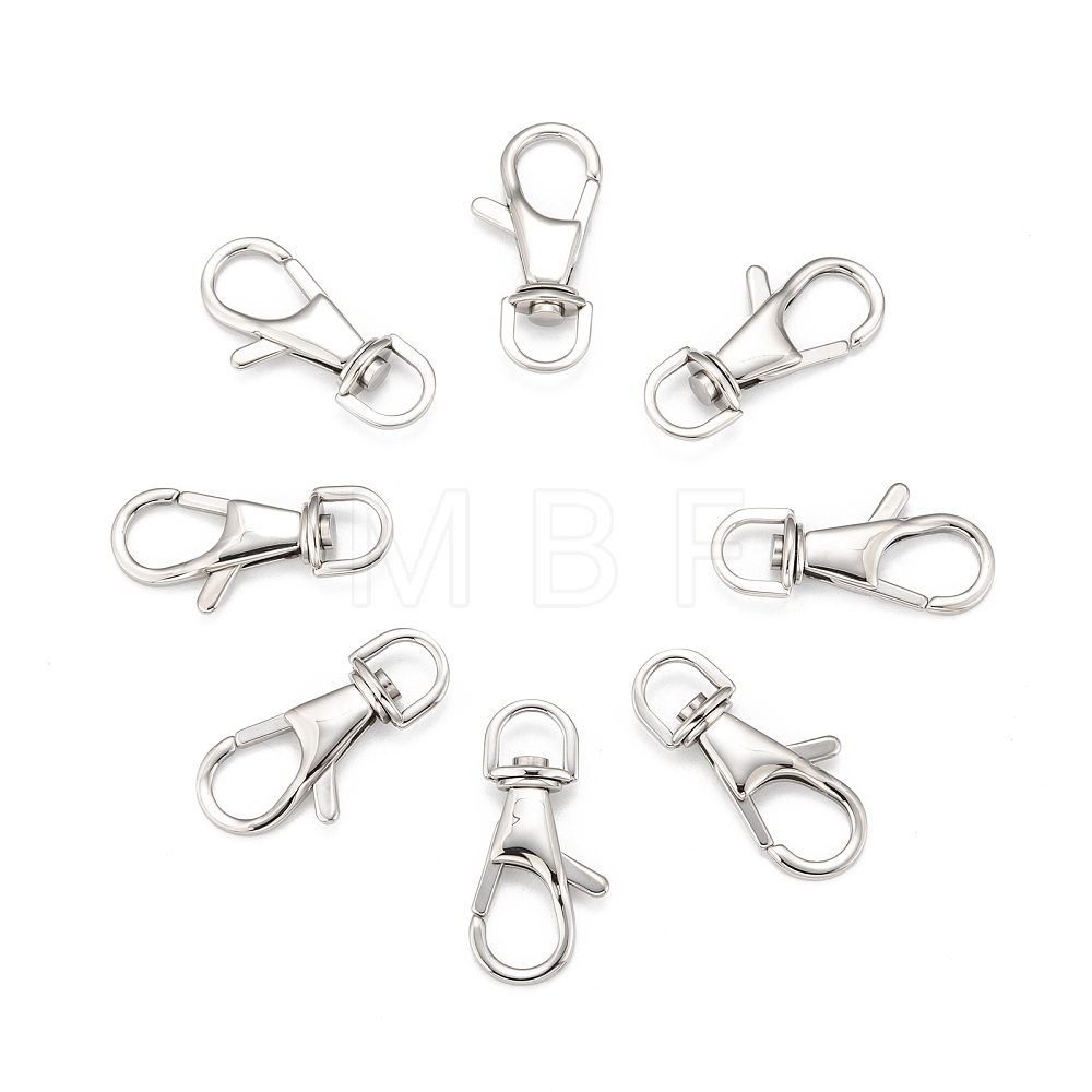 Polished 316 Surgical Stainless Steel Large Lobster Claw Swivel Clasps ...