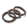 Bamboo Natural Tiger Eye Beads Stretch Bracelets for Women Men BJEW-K304-01I-4