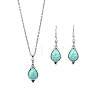 Synthetic Turquoise Pendant Necklaces & Dangle Earrings Sets WGE96E9-04-2