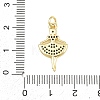 Brass Micro Pave Sky Blue Cubic Zirconia Pendants CU-CBA4A93-02H-G-3