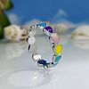 Heart Zinc Alloy Enamel Finger Rings WG3FD51-01-1