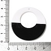 Black and White stitching Acrylic Pendants OACR-S143-01A-3