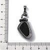 Natural Obsidian Pendants G-K338-42AS-01-3